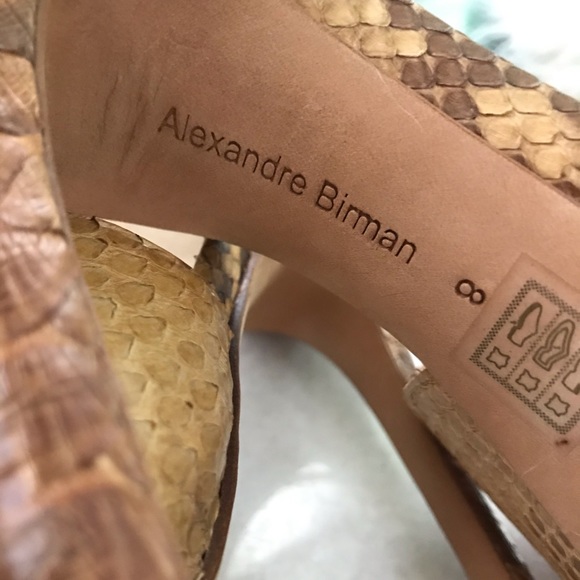 Alexandre Birman Python Peep Toe Sandals - Picture 11 of 15